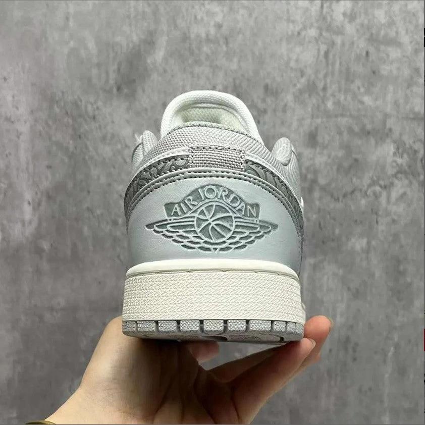 Air Jordan 1 Low PRM Grey Elephant Print Shoes Sneakers by Air Jordan