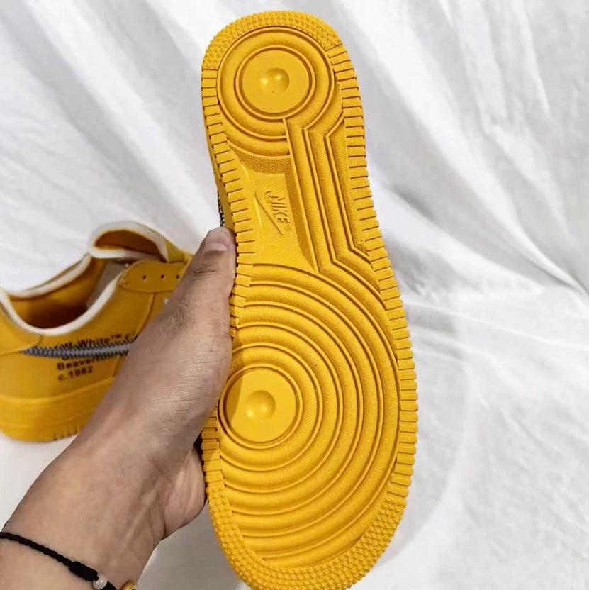 Off-White x Air Force 1 Low University Gold Lemonade Shoes Sneakers by Air Jordan
