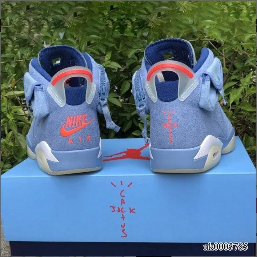 Air Jordan 6 x Travis Scott Houston Oilers Light Blue Shoes Sneakers by Air Jordan