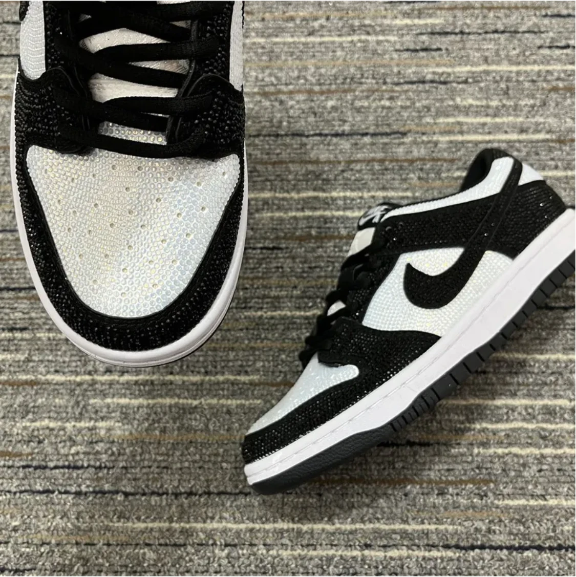 Air Jordan 1 Low Black White Crystal Shoes Sneakers by Air Jordan