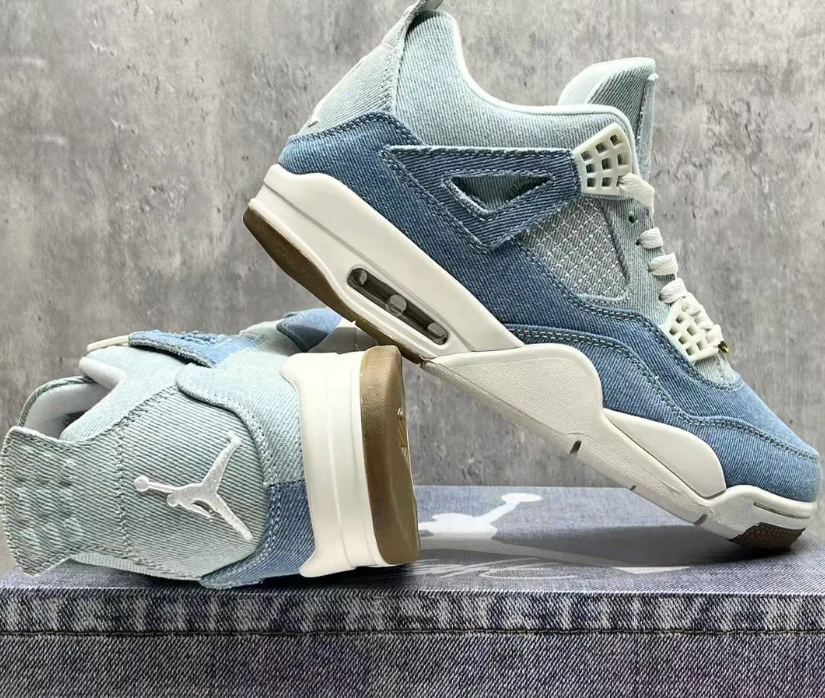 Air Jordan 4 Denim Worn Blue Shoes Sneakers by Air Jordan