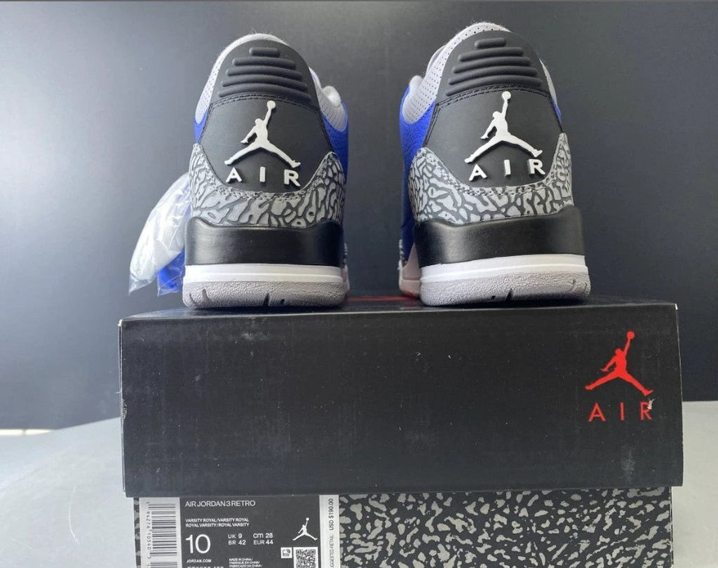 Air Jordan Jordan 3 Retro Varsity Royal Cement Shoes Sneakers by Air Jordan