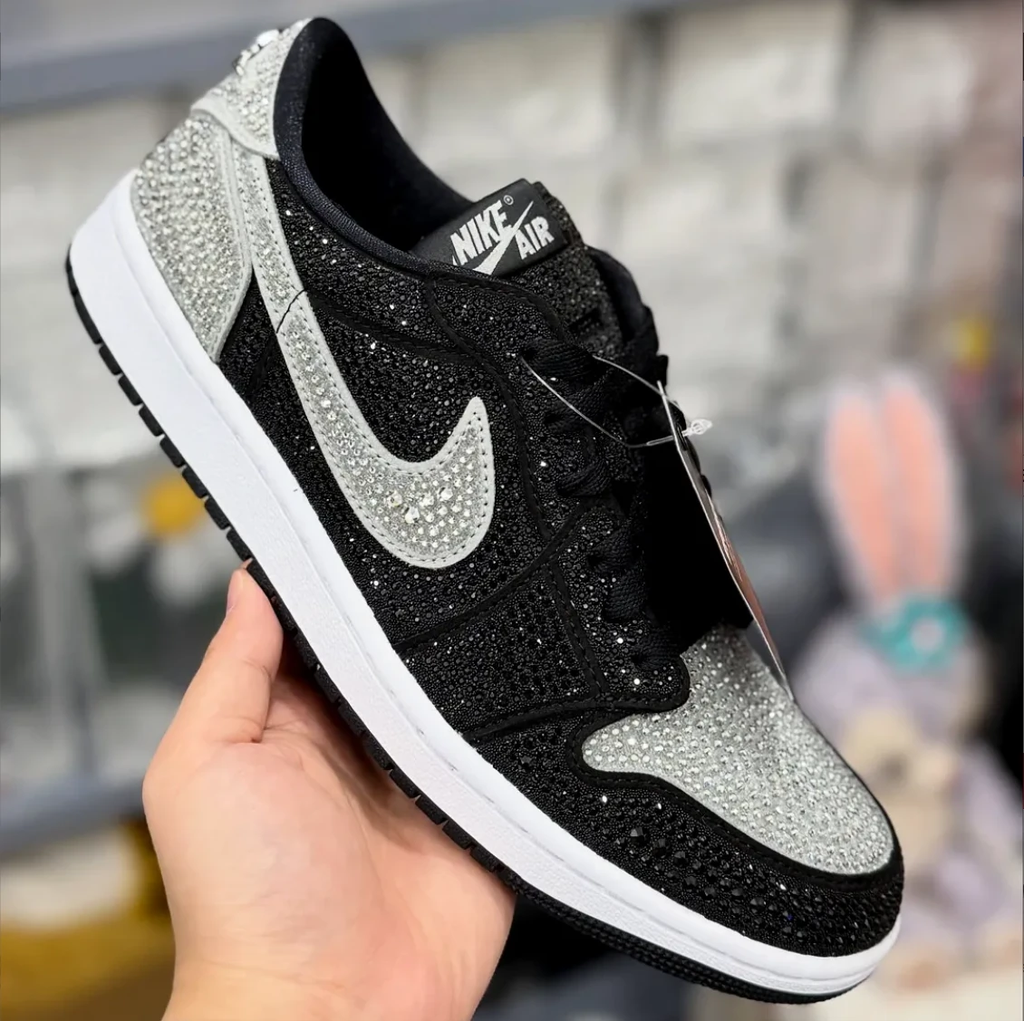 [Premium] Swarovski x Air Jordan 1 Low OG Stealth Shoes Sneakers by Air Jordan