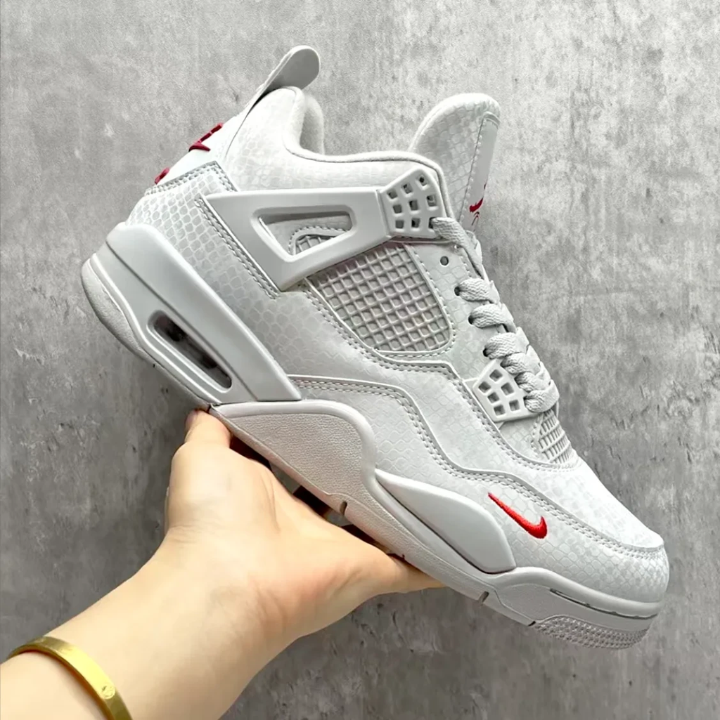 Nigel Sylvester x Air Jordan 4 White Grey Mamba Shoes Sneakers by Air Jordan