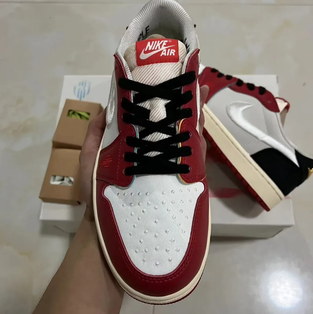 Trophy Room x Air Jordan 1 Low OG (White Swoosh) Shoes Sneakers by Air Jordan