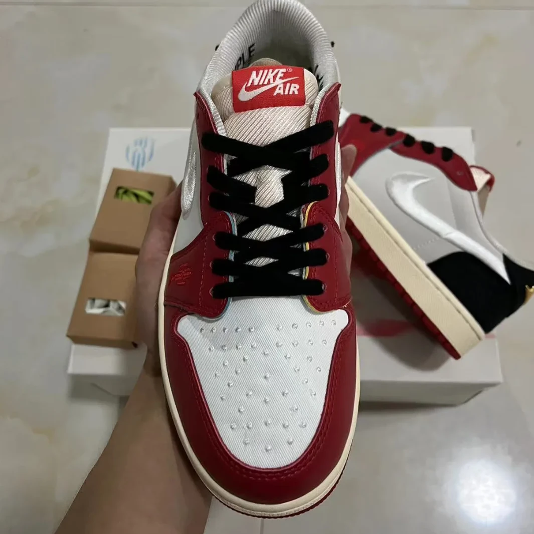 Trophy Room x Air Jordan 1 Low OG (White Swoosh) Shoes Sneakers by Air Jordan