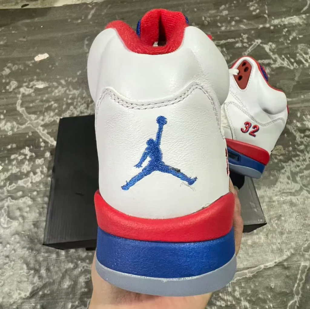 Air Jordan 5 White Blue Red Shoes Sneaker by Air Jordan