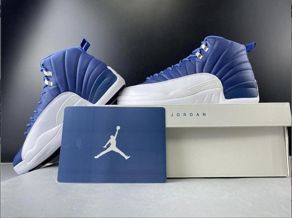 Air Jordan 12 Retro Stone Blue Shoes Sneakers by Air Jordan