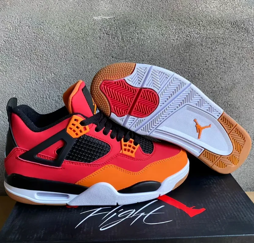 Air Jordan 4 Fire Red Starfish Shoes Sneakers by Air Jordan
