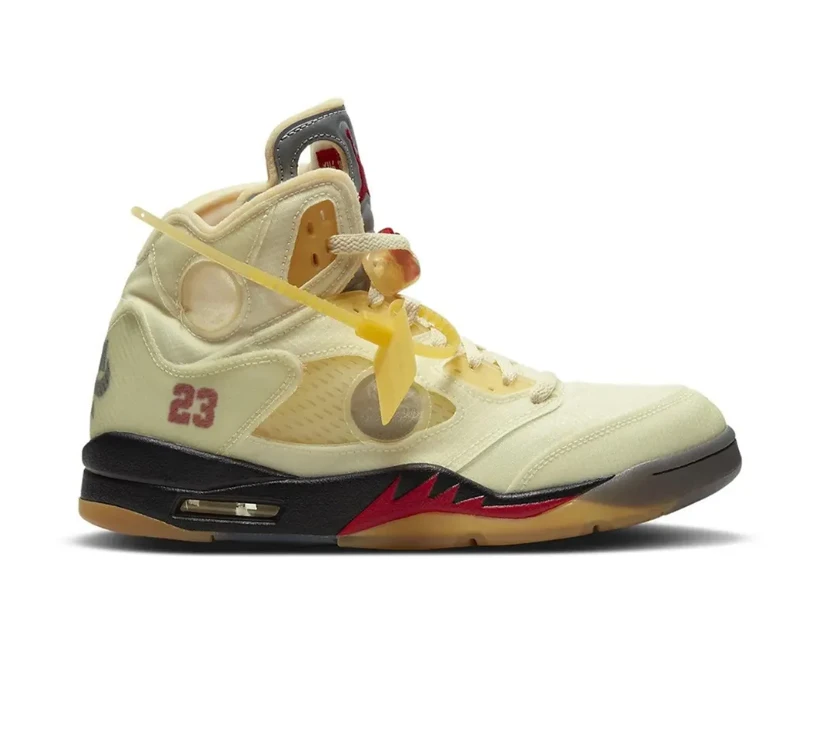 OW x AJ 5 Sail Shoes Sneakers by Air Jordan