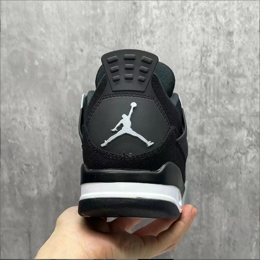 Air Jordan 4 Retro Black Canvas Shoes Sneakers by Air Jordan