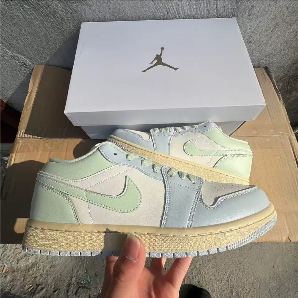 Air Jordan 1 Low Sail Aura Shoes Sneakers by Air Jordan