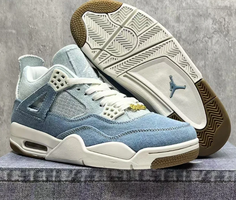 Air Jordan 4 Denim Worn Blue Shoes Sneakers by Air Jordan