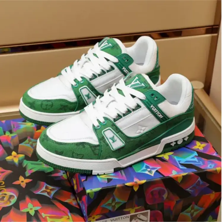 LV Trainer Denim Monogram Green Shoes Sneakers by Air Jordan