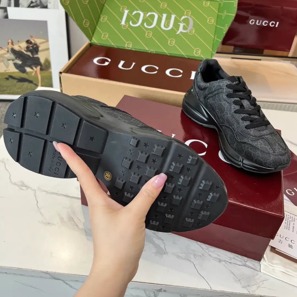 GG Rhyton Canvas ‘Black’ Shoes Sneakers by Air Jordan