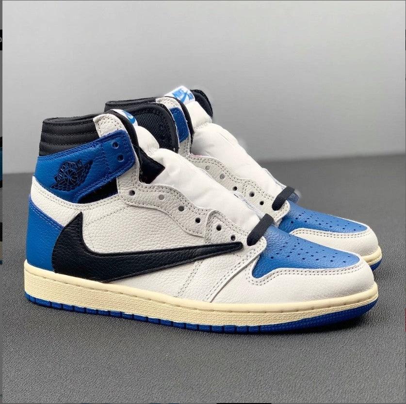 Travis Scott x Fragment x AJ 1 High “Military Blue” Shoes Sneakers by Air Jordan