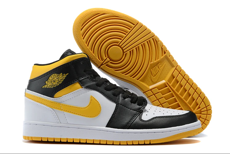 Air Jordan 1 Mid Retro Laser Orange Yellow Black White Toe by Air Jordan