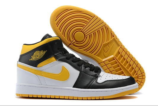 Air Jordan 1 Mid Retro Laser Orange Yellow Black White Toe by Air Jordan