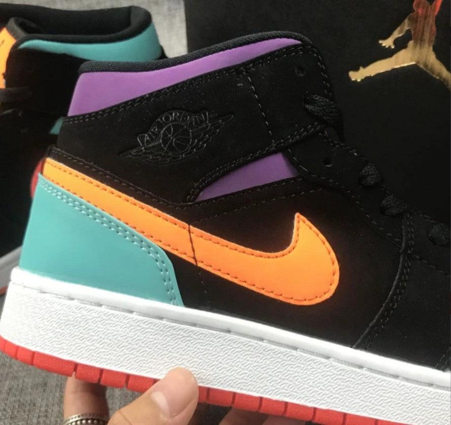 Air Jordan 1 Mid Multi-Color Shoes Sneakers by Air Jordan