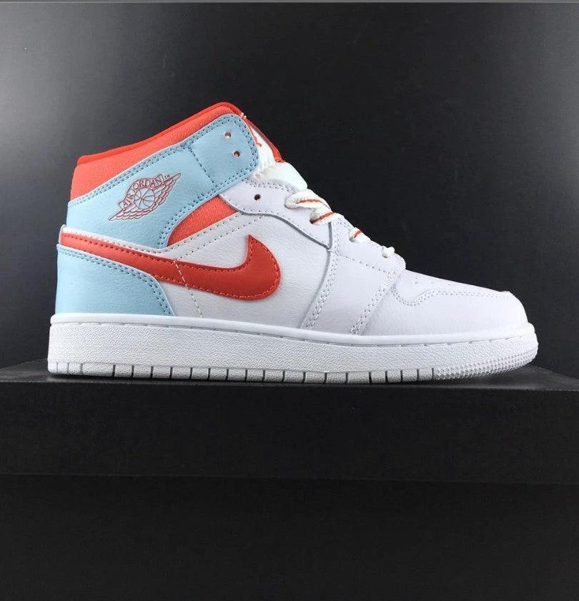 Air Jordan 1 Mid White Topaz Mist (GS) Shoes Sneakers by Air Jordan