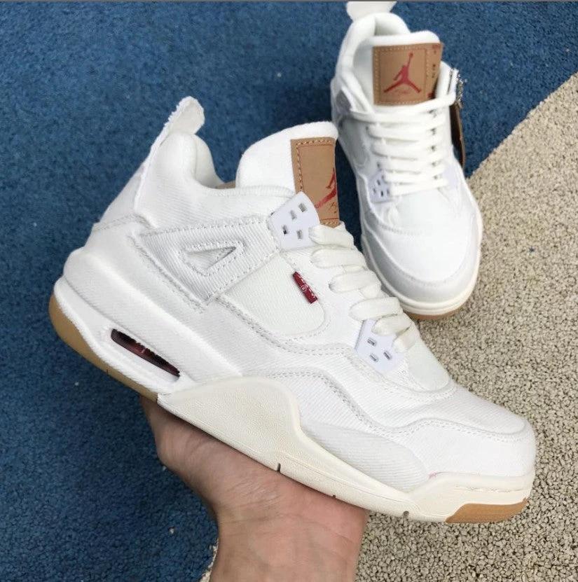 Air Jordan 4 Retro Levi’s White (Levi’s Tag) Shoes Sneakers by Air Jordan