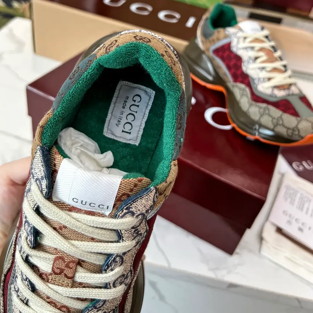 GG Rhyton Canvas ‘Beige Brick Red’ Shoes Sneakers by Air Jordan
