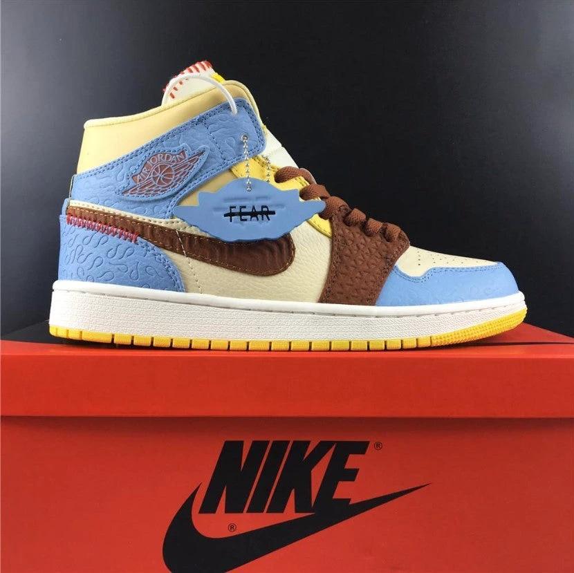 Air Jordan 1 Mid SE Fearless Maison Chateau Rouge Shoes Sneakers by Air Jordan