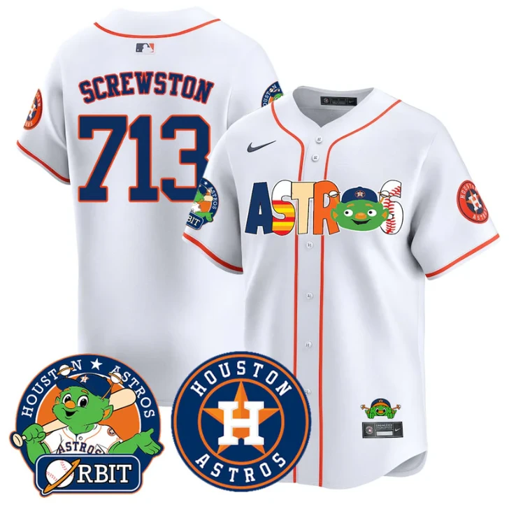 Screwston Jersey #713 Houston Astros Orbit Vapor Premier Limited Stitched White by My Store