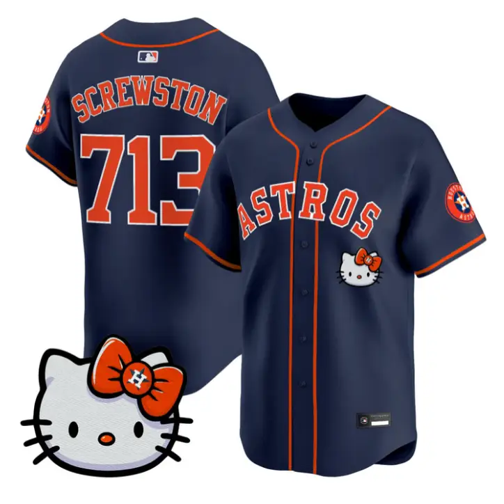 Screwston Jersey #713 Houston Astros Hello Kitty Premier Stitched by My Store