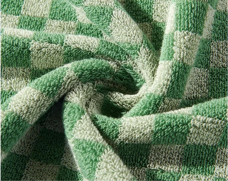 Grids Cotton Face Towel by Bowlift