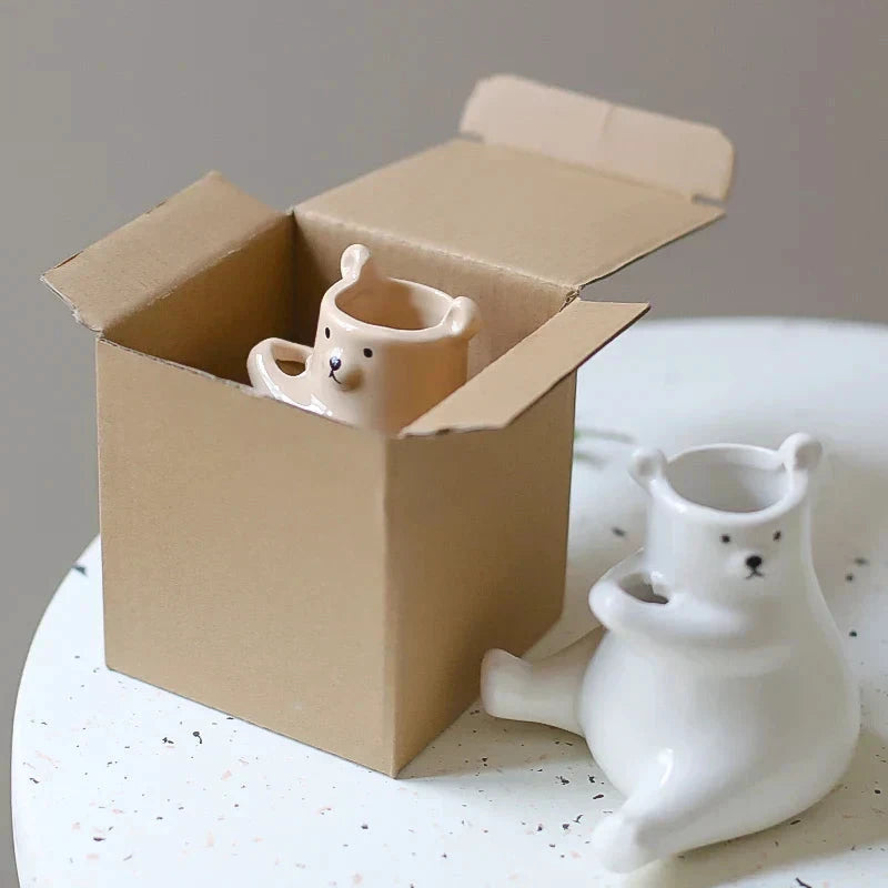 Bear with Flower Vase by Bowlift