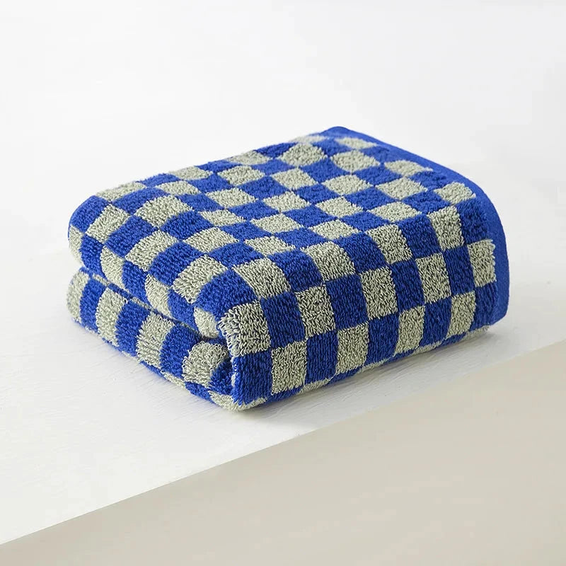 Grids Cotton Face Towel by Bowlift