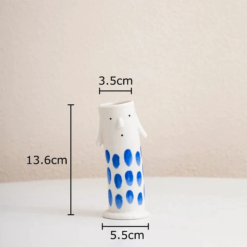 Lovely Cartoon Figures Ceramic Vase by Bowlift