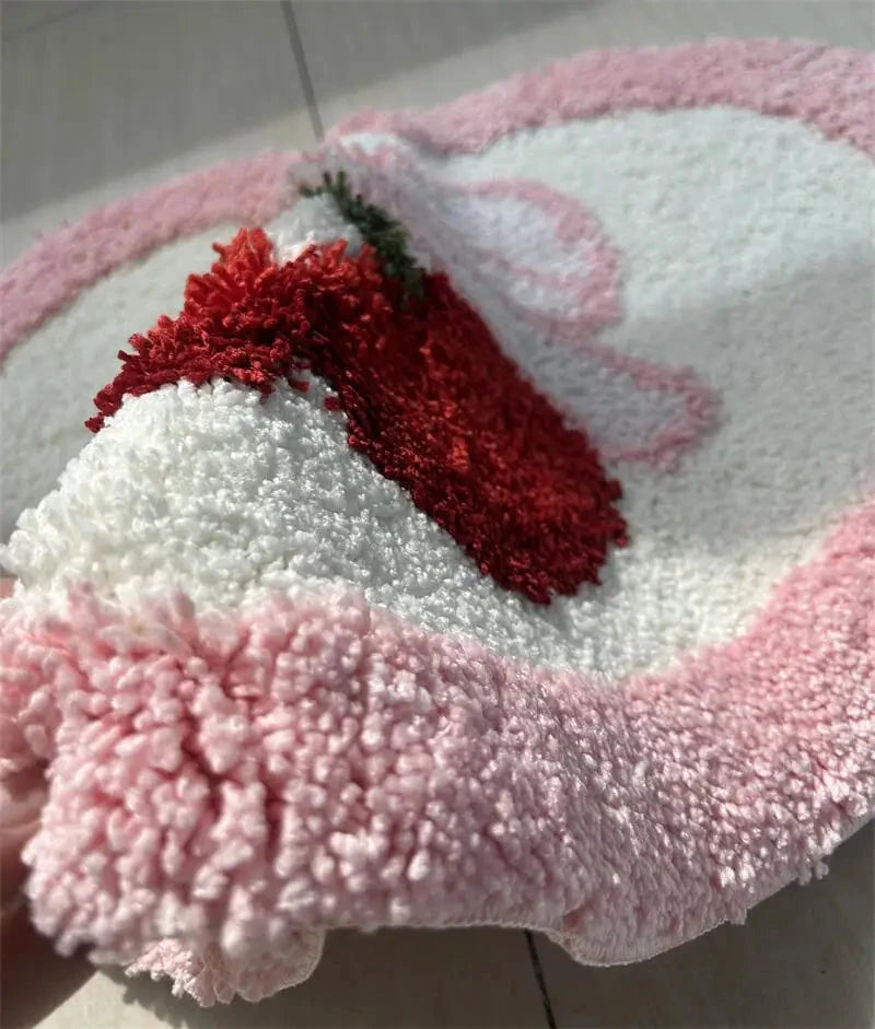 Pink Bow Heart Tufted Mat by Bowlift