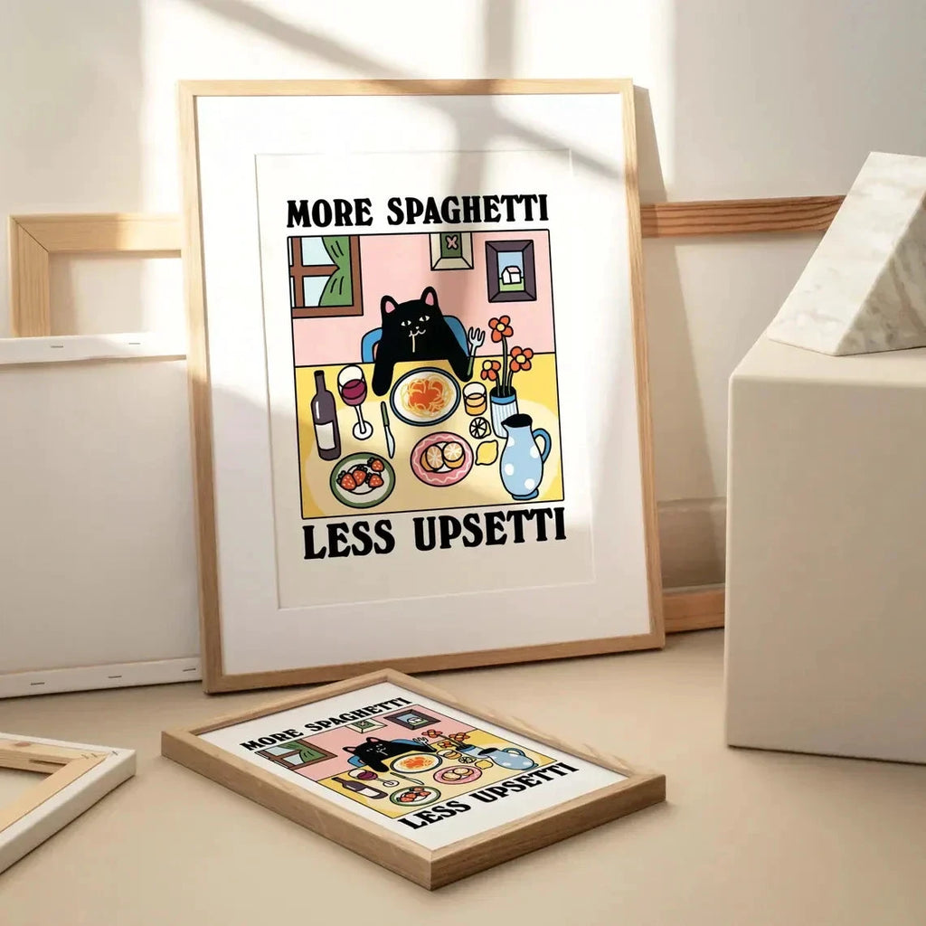 More Spaghetti Less Regretti Wall Art by Bowlift