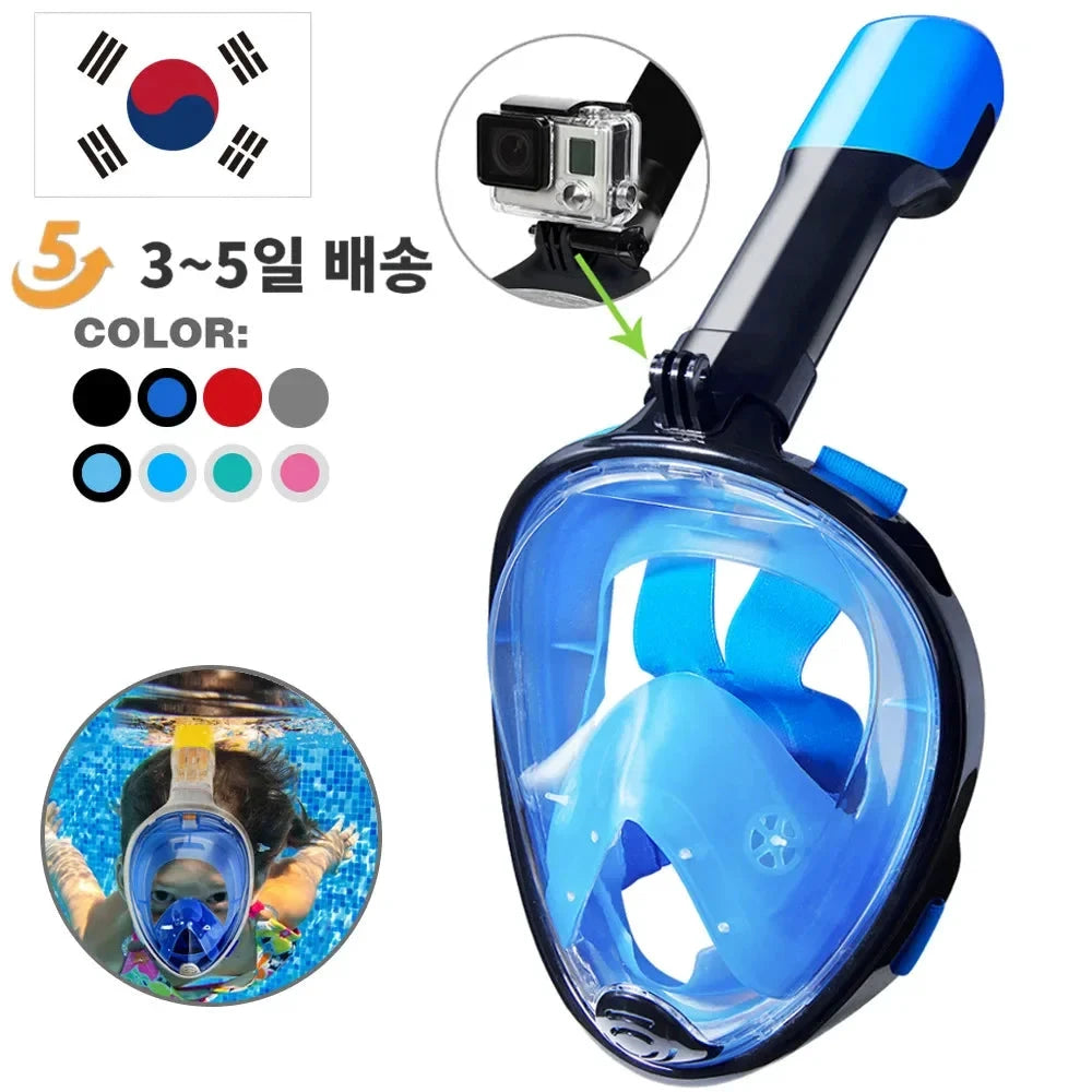 Oceavue Snorkel Mask | 180° Full Face | Anti-Fog & Leak Proof | For Kids & Adults by BowLift