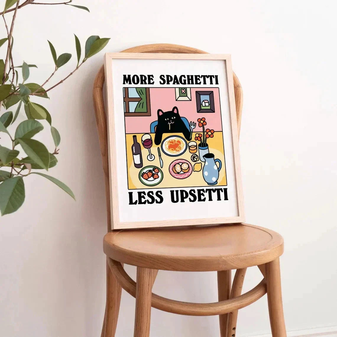 More Spaghetti Less Regretti Wall Art by Bowlift