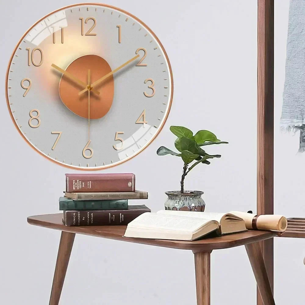 SilentTime - Digital Wall Clock in Classic Style - 8 Inch Bowlift by Bowlift