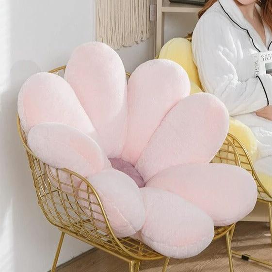 Fluffy Daisy Cushion - Pastel by Bowlift