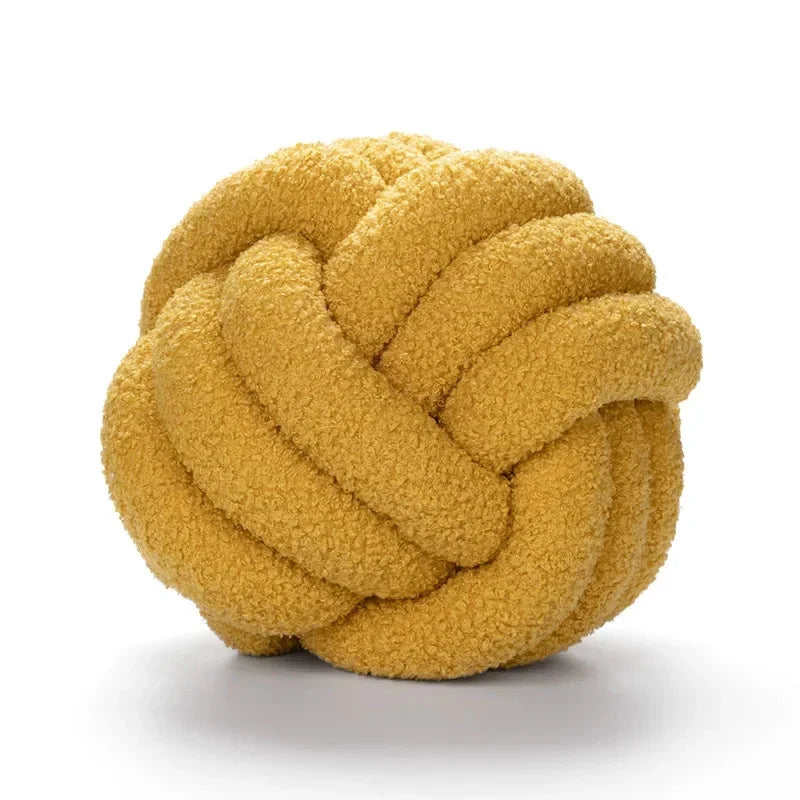 Boucle Rope Knot Ball Cushion by Bowlift