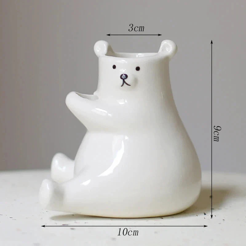 Bear with Flower Vase by Bowlift