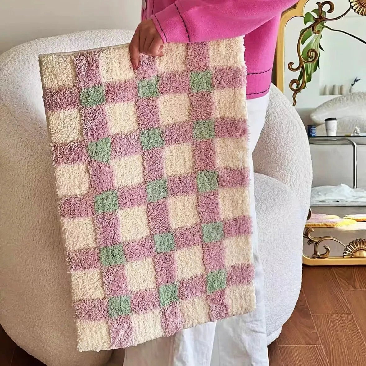 2-tone Grid Rug by Bowlift