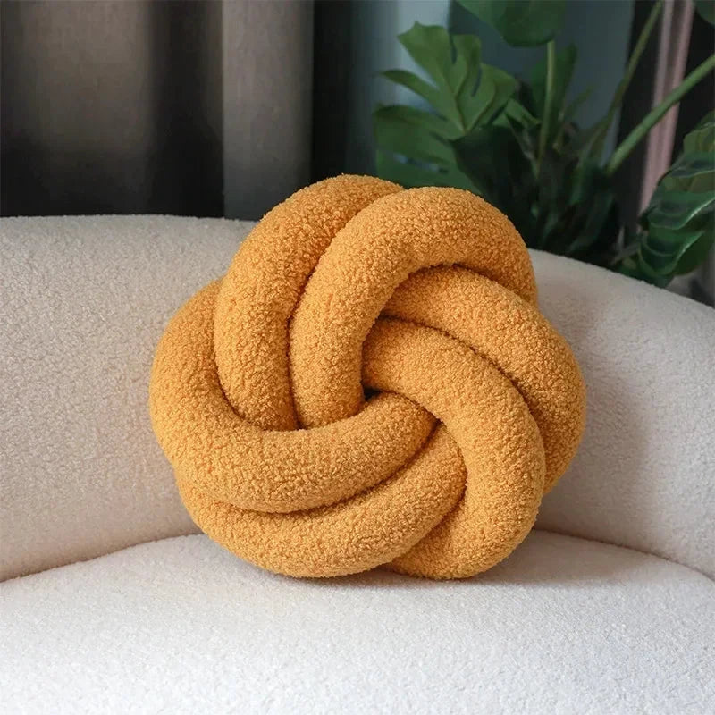 Nordic Cotton Boucle Knot Pillow by Bowlift