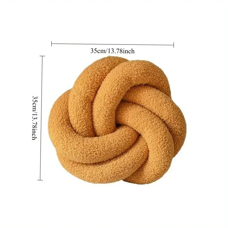 Nordic Cotton Boucle Knot Pillow by Bowlift