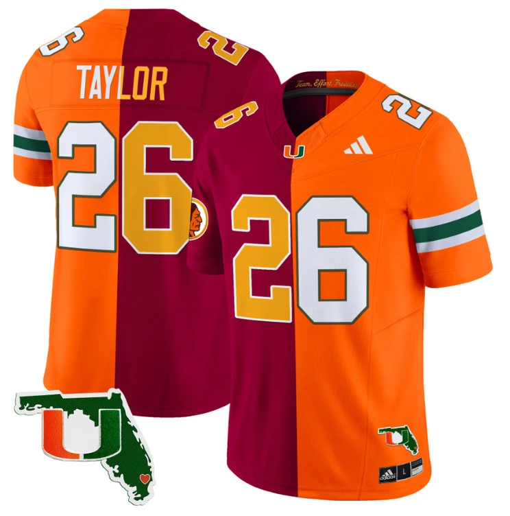 Sean Taylor Jersey #26 Miami Hurricanes Split Vapor Limited Football Stitched by NCAA Football Jersey