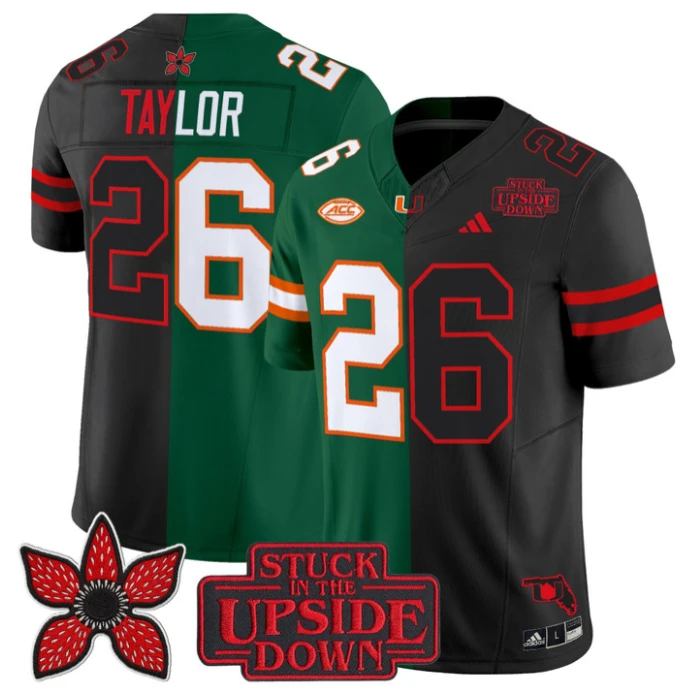 Sean Taylor Jersey #26 Miami Hurricanes Upside Down Edition Stitched Stitched by My Store NCAA Football Jerseys