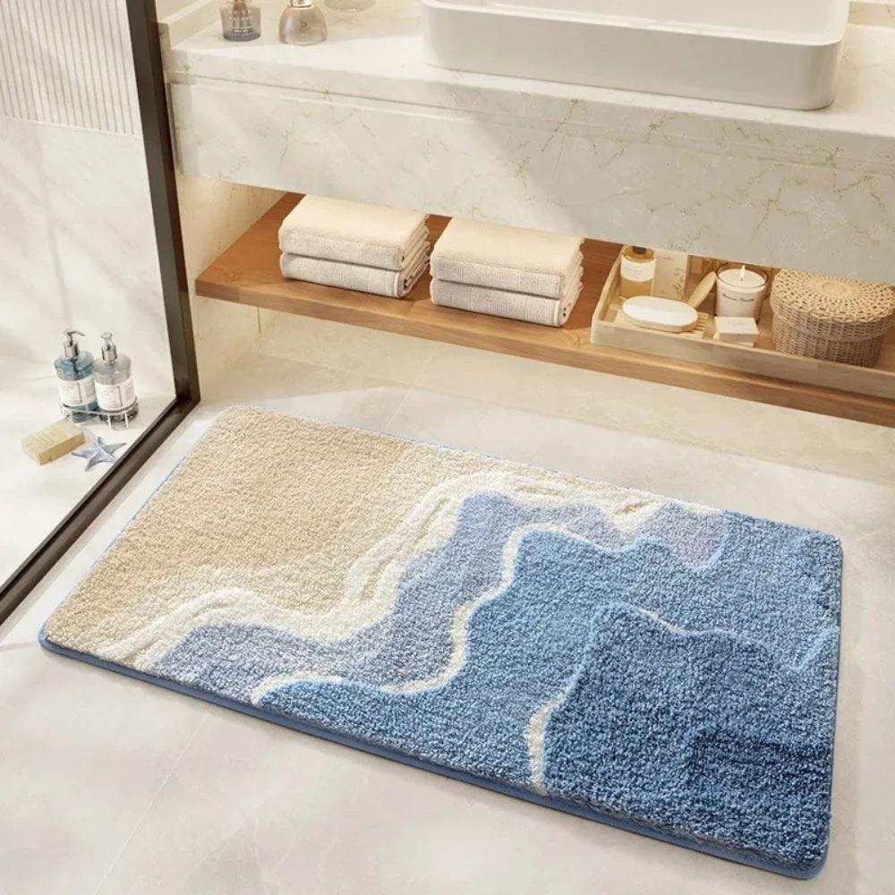 Seaside Footprint Pattern Bath Mat by Casa & Beyond