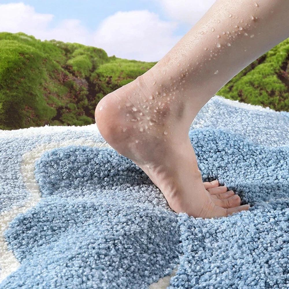 Seaside Footprint Pattern Bath Mat by Casa & Beyond