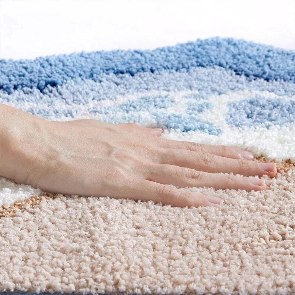Seaside Footprint Pattern Bath Mat by Casa & Beyond