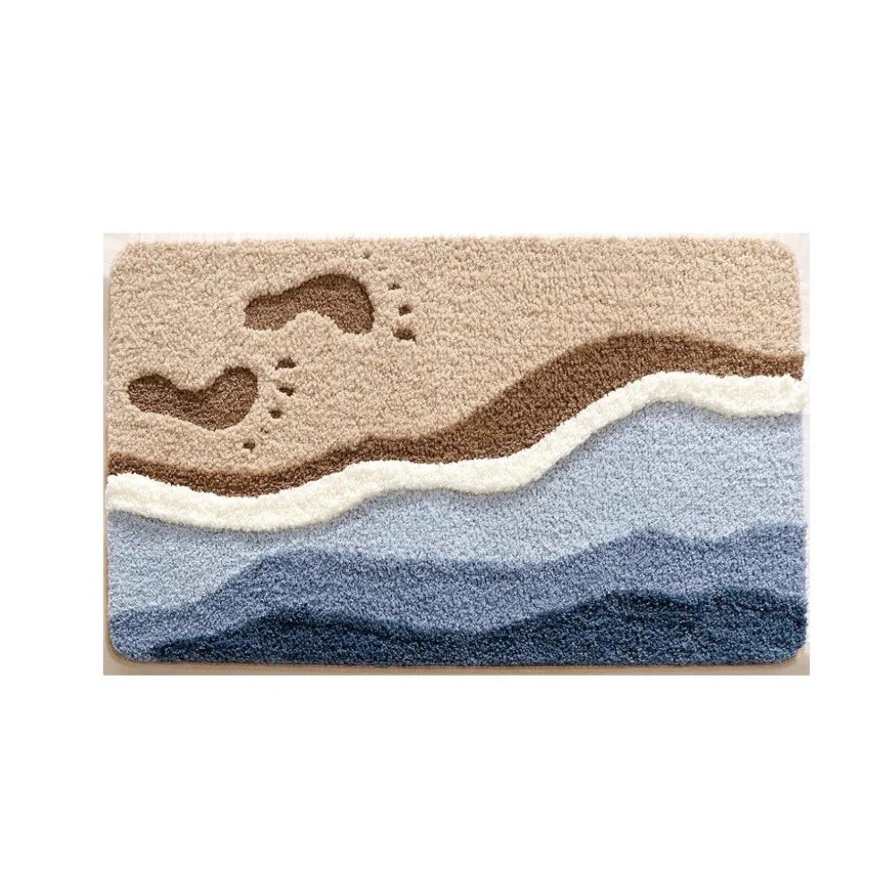 Seaside Footprint Pattern Bath Mat by Casa & Beyond